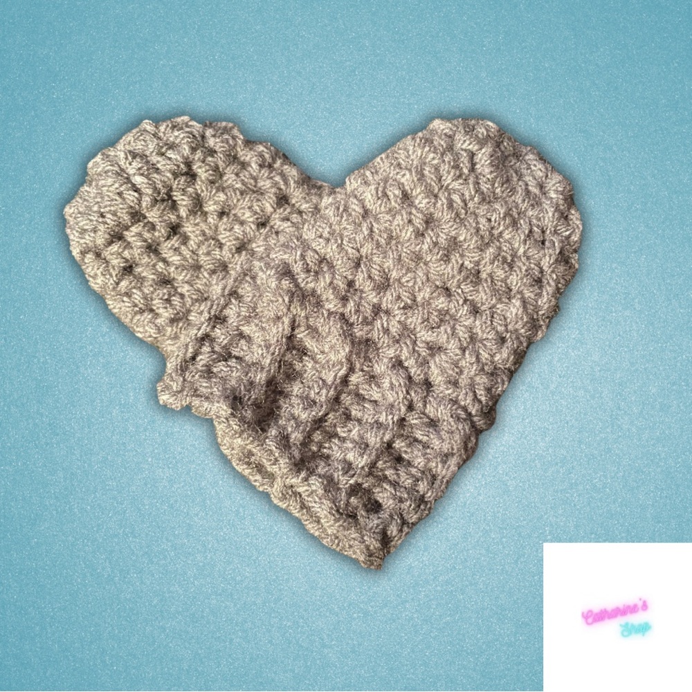 Crocheted Grey Baby Mittens